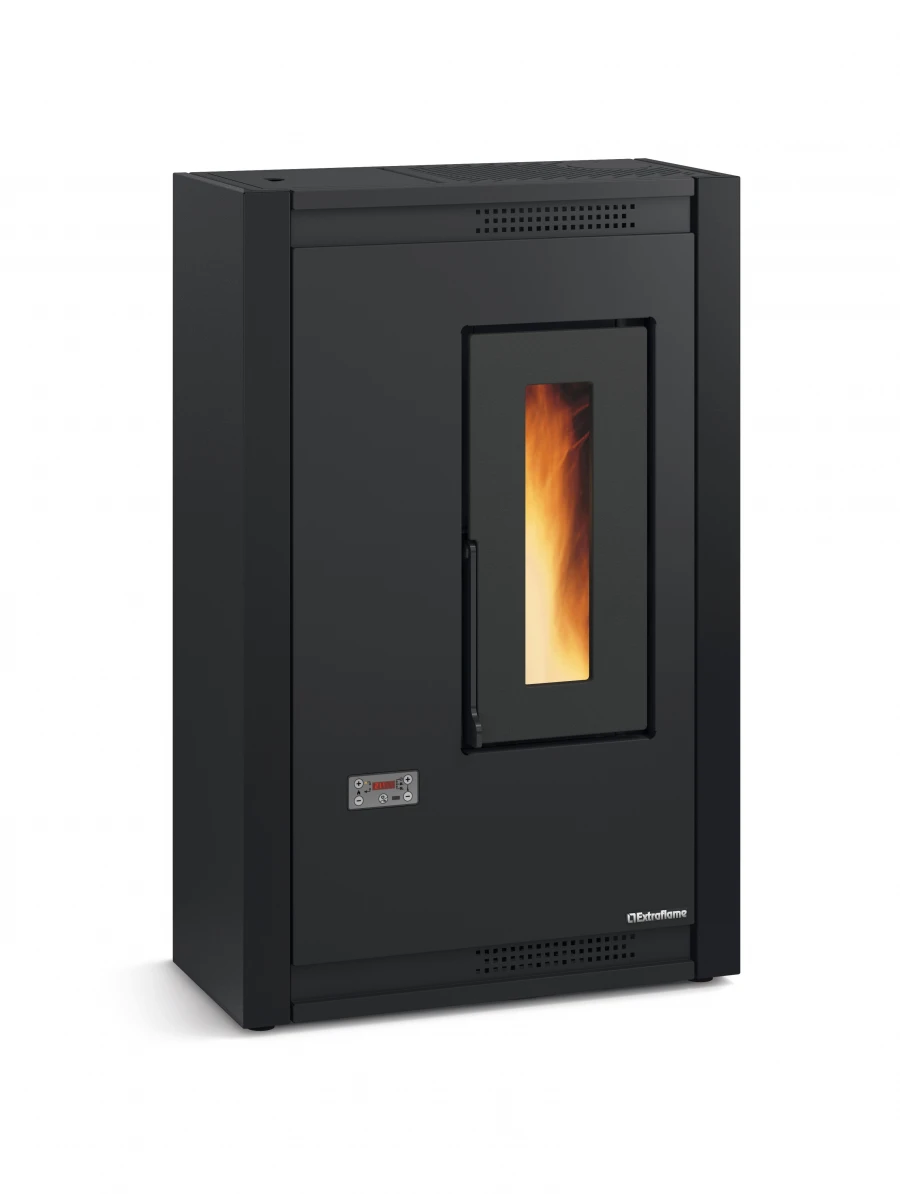 EXTRAFLAME - LUISELLA ESTUFA 4,4 KW PELLET ESTRETA I VENTILADA NEGRE A+