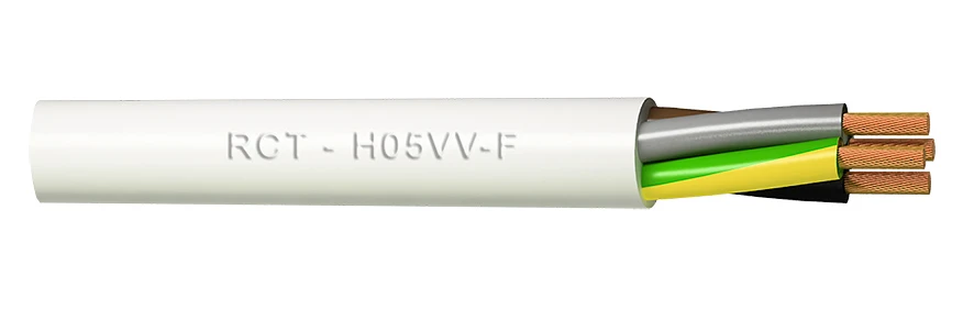 CABLE - MTS. ROTLLE MANGUERA BLANC H05VV-F 500 V 2X2.5MM