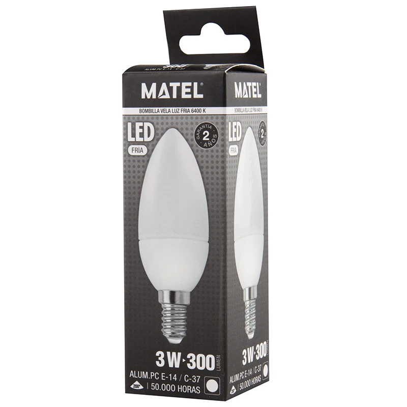 MATEL - BOMBETA LED VELA E14 5W CALIDA 21840