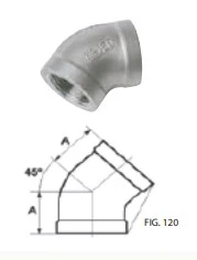 FILINOX - COLZE ROSCAR 45º F-F 1" AISI 316L