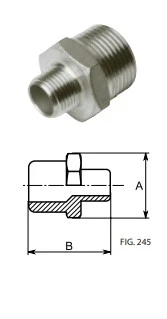 FILINOX - CONTRAROSCA REDUIDA M-M 1 1/2"-1" AISI 316