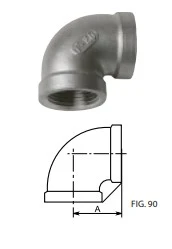 FILINOX - CODO ROSCADO 90º H-H 1" AISI 316L