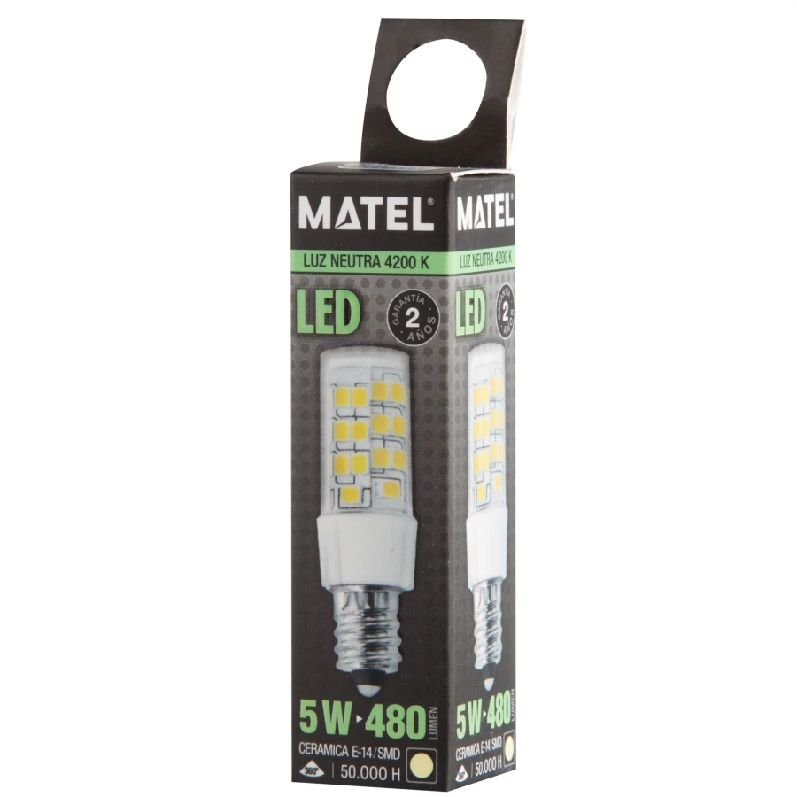 MATEL - BOMBETA LED TUBULAR E14 5W 360? NEUTRA 23808