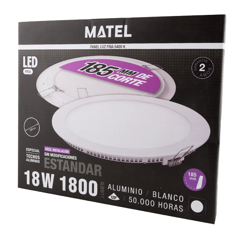 MATEL - DOWNLIGHT LED TALL 185MM BL 18W FRED RF. 23924