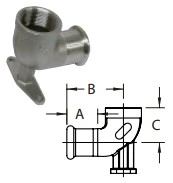 FILINOX - INOX CODO 90º PLACA H-H 1 PEÇA D-15X1/2" AISI 316 PERFIL M