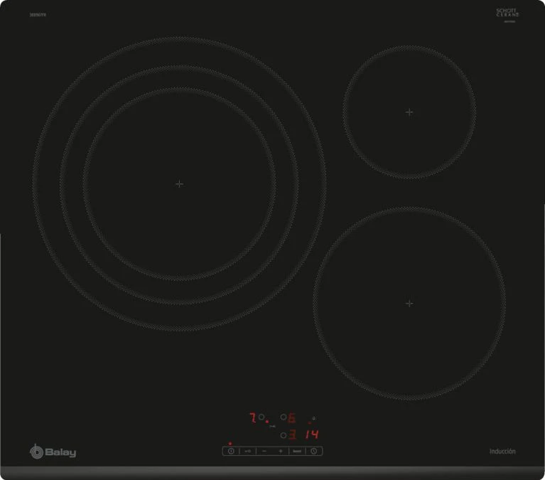 BALAY - ENCIMERA INDUCCIÓ ENCASTRABLE 60CM 3F ZONA 32 NEGRE/BISEL DAVANTER CONTROL TÀCTIL