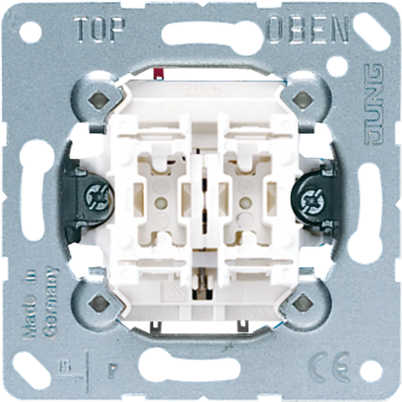 JUNG - MECANISMO DOBLE PULSADOR UNIPOLAR 10AX 250V