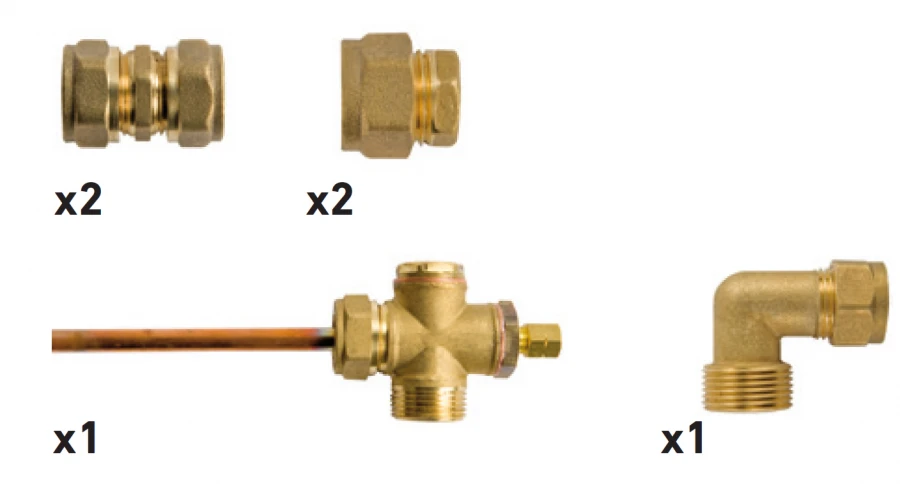 BAXI - ACOBLAMENT TIPUS CÒNIC DE COMPRESSIÓ (D-22MM-3/4"M) - 1 ACCESORI NECESSARI