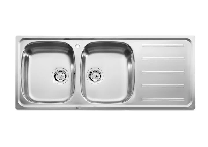 ROCA - AIGÜERA INOX J-120-ED 1200X490X155 2 CUBETES + ESCORRIDOR DRETA