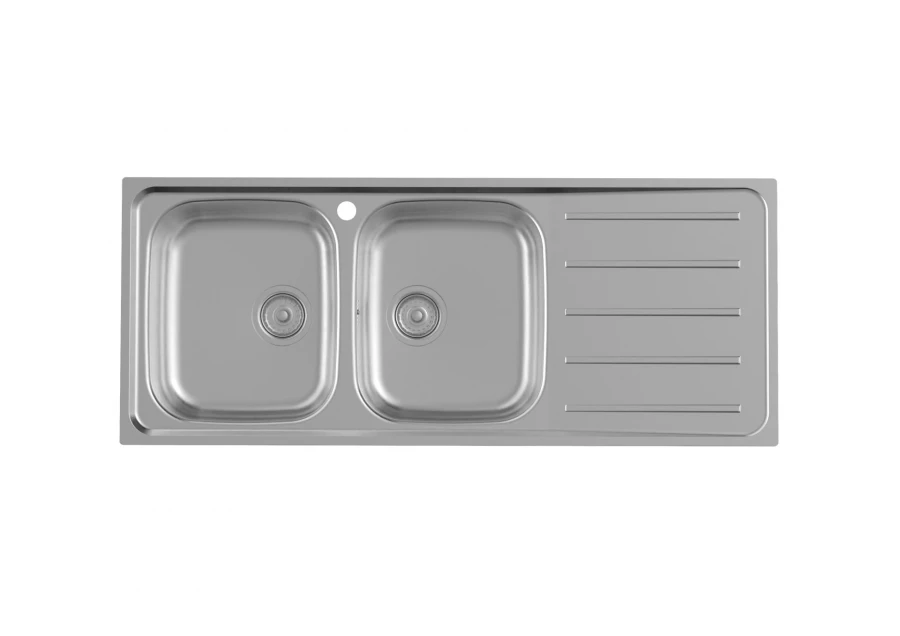 ROCA - AIGÜERA INOX VICTORIA-120-ED 1200X490X155 2 CUBETES + ESCORRIDOR DRETA