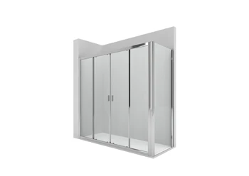 ROCA - MAMPARA PLAT DUTXA URA LF FRONTAL 1900X800  VIDRE TRANSPARENT PLATA BRILLANT