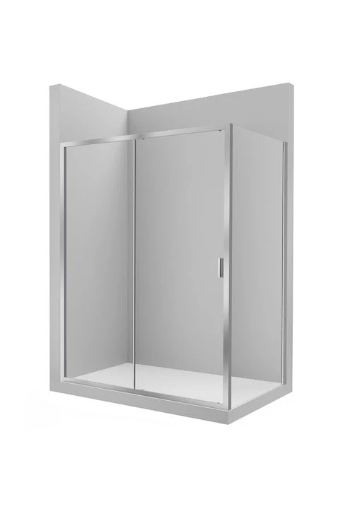 ROCA - MAMPARA DUTXA VICTORIA L2-E 1500X1950 VIDRE TRANS 1 FIX + 1 CORREDISSA PLATA BRILLANT