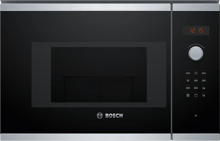 BOSCH - MICROONES ELECTRÒNIC ENCASTABLE S/MARC 38CM 20LTS VIDRE NEGRE/INOX COM.OCULTS A/GRILL