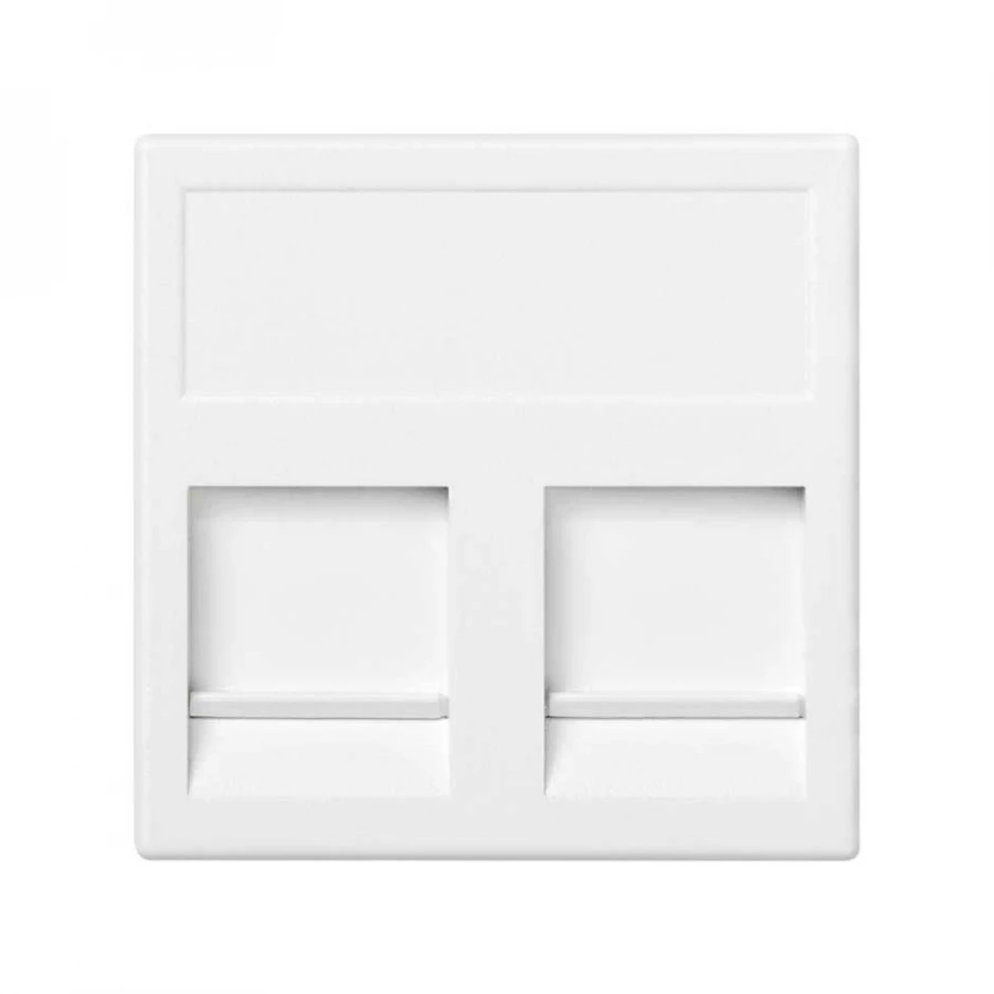 SIMON - PLACA K45 V-D GUARDAPOLVO CON 2 CONECTORES AMP/KRONE BLANCO