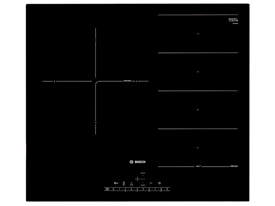 BOSCH - ENCIMERA DE INDUCCIÓN ENCASTRABLE 60CM 2 ZONAS COLOR NEGRO/BISELADA DIRECT SELECT FLEX