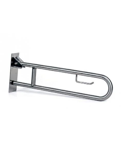 TIMBLAU - BARRA ABATIBLE 80CM CON PORTARROLLOS INOX SATINADO