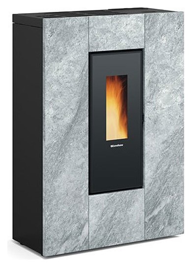 EXTRAFLAME - MARILENA PLUS AD ESTUFA 8,0 KW PELET ESTRECHA Y CANALIZADA PIEDRA NATURAL A+
