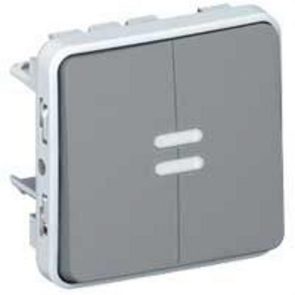 LEGRAND - PLEXO DOBLE COMMUT. LLUMINOS GRIS SUP./ENC. 069526