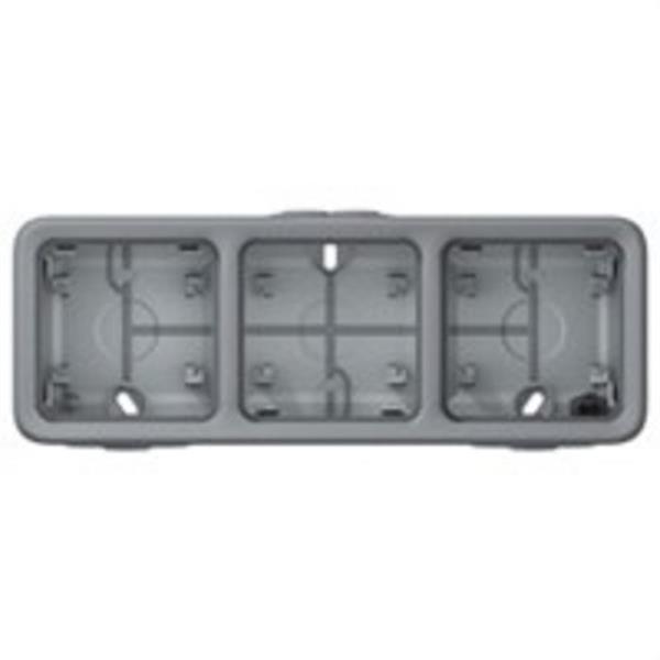 LEGRAND - PLEXO CAJA SUPERFICIE HORIZONTAL 3M GRIS CON MEMBRANA 069680