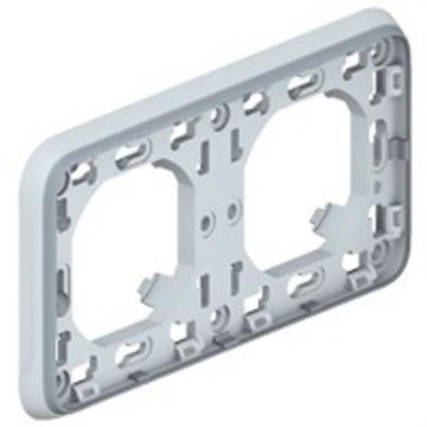 LEGRAND - PLEXO MARCO HORIZONTAL CON SOPORTE 2M DE EMBUTIR GRIS 069683