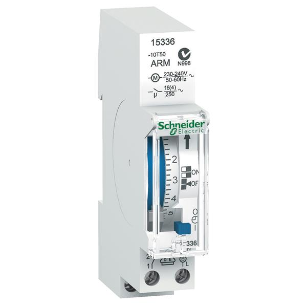 SCHNEIDER - ACTI9 INTERRUPTOR HORARIO DIARIO ANALÓGICO 1 MÓDULO 16A CRM