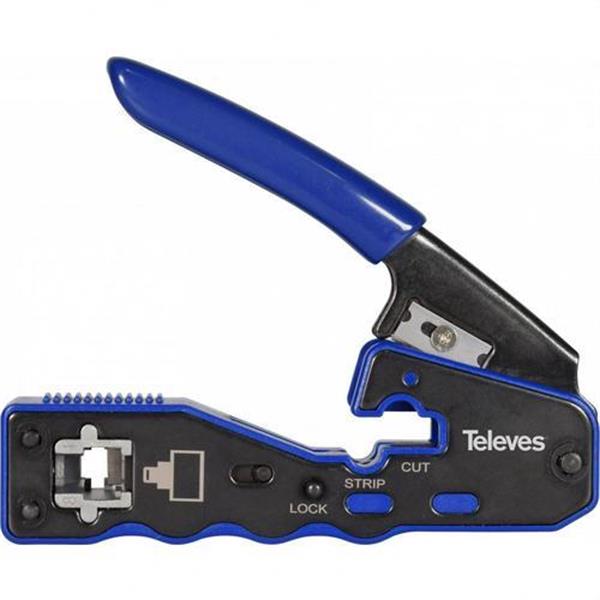 TELEVES - CRIMPADORA CON CORTE AUTOMÁTICO PARA CONECTORES RJ45