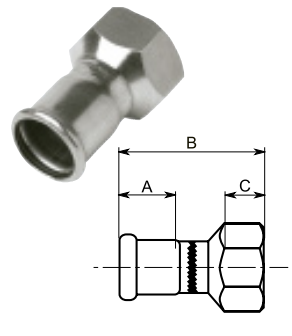 FILINOX - INOX UNIO FEMELLA D-42X1 1/2" AISI 316 PERFIL M