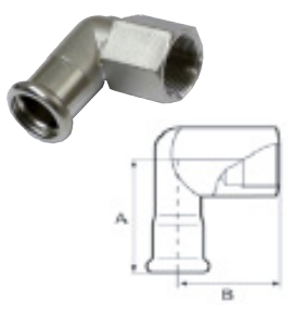 FILINOX - INOX CODO 90º HEMBRA D-15X1/2" AISI 316 PERFIL M