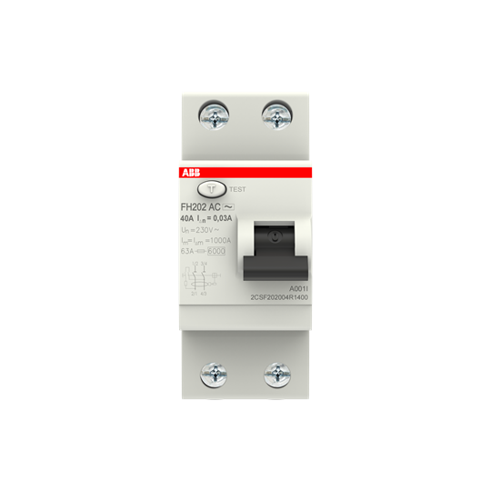 ABB - INTERRUPTOR DIFERENCIAL FH-202AC-40/0,03 2P 40A AC 30MA