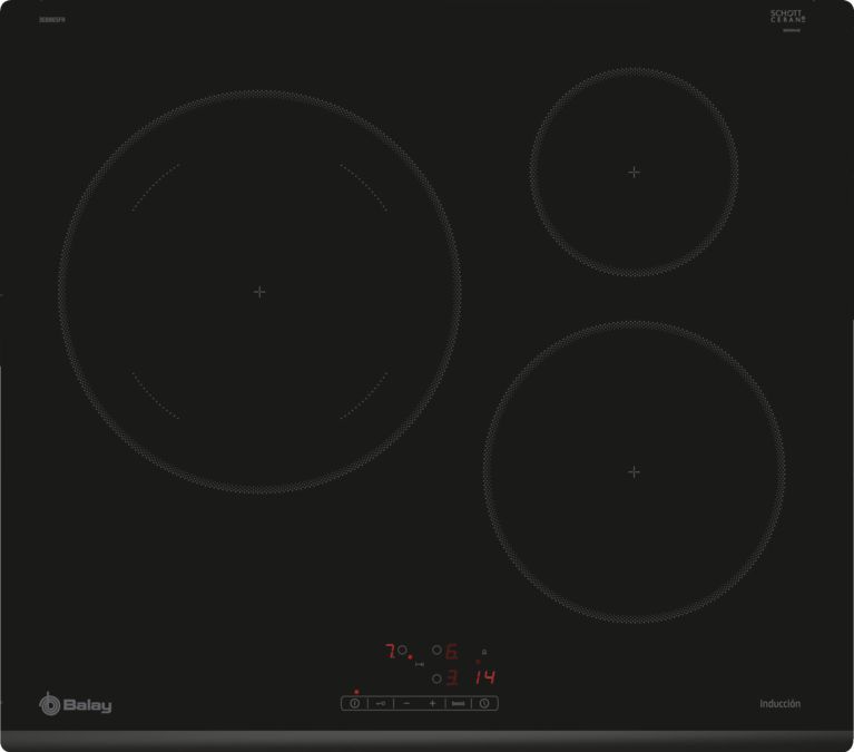 BALAY - ENCIMERA INDUCCIÓ ENCASTRABLE 60CM 3F ZONA 28 NEGRE/BISEL DAVANTER CONTROL TÀCTIL