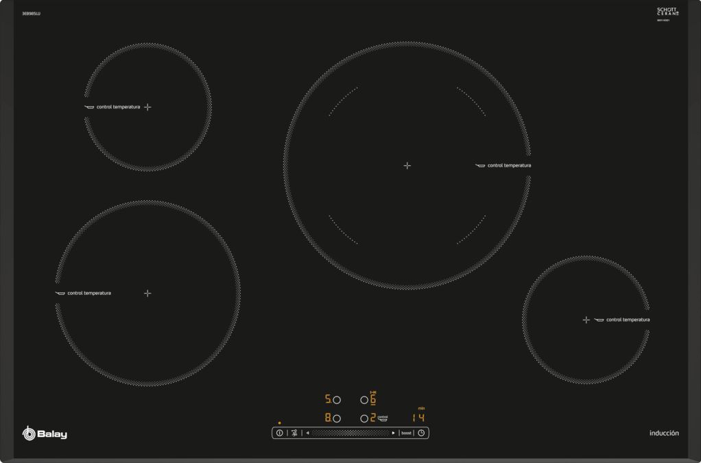 BALAY - PLACA INDUCCIÓ 80CM 4 ZONES BISELADA