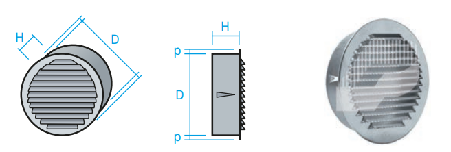 NOVATUB - REIXA CIRCULAR ALUMINI D-125 A/TELA METALICA