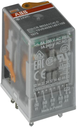 ABB - RELÉ 2 CONTACTOS CONMUTADOS CR-M024AC2 24 VCA S/LED