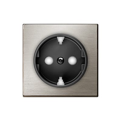 NIESSEN - TAPA BASE ENCHUFE SCHUKO TT LATERAL SKY NIESSEN ACERO INOXIDABLE ANTIHUELLA