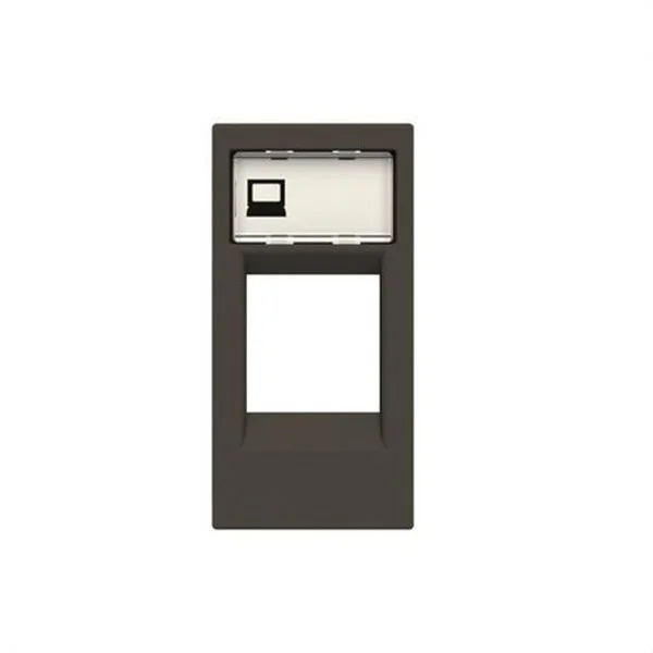 NIESSEN - ZENIT TAPA SOPORTE TELÉFONO/INFORMÁTICO 1 CONECTOR C/PERSIANA 1M ANTRACITA