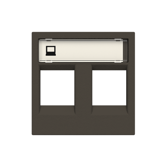 NIESSEN - ZENIT TAPA SOPORTE TELÉFONO/INFORMÁTICO 2 CONECTORES C/PERSIANA 2M ANTRACITA