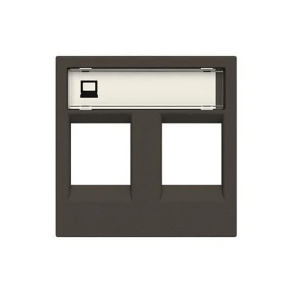 NIESSEN - ZENIT TAPA SOPORTE TELÉFONO/INFORMÁTICO 2 CONECTORES C/PERSIANA 2M ANTRACITA