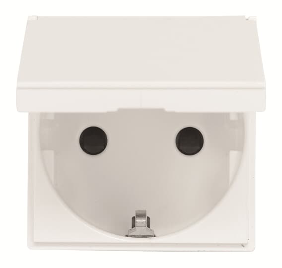NIESSEN - BASE ENCHUFE 2 POLOS + TAPÓN LATERAL SCHUKO TAP BLANCA