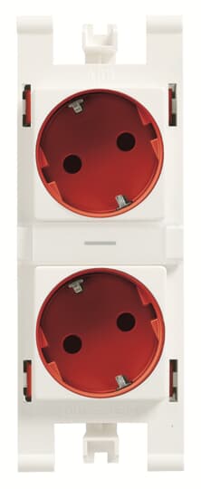 NIESSEN - BASE ENCHUFE SCHUKO DOBLE ROJO