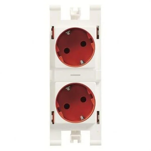 NIESSEN - BASE ENCHUFE SCHUKO DOBLE ROJO
