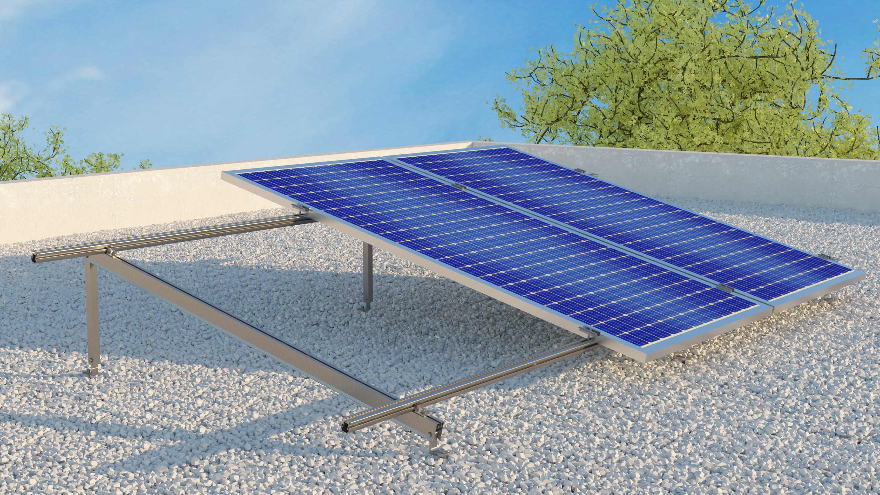 APOLO - TRIÁNGULO POR ESTRUCTURA SOLAR INCLINADA 15 GRADOS (1 UNI)