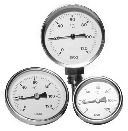 BAXI - TERMOMETRE D-80 0-120 ºC HORITZ. A/VAINA 50MM
