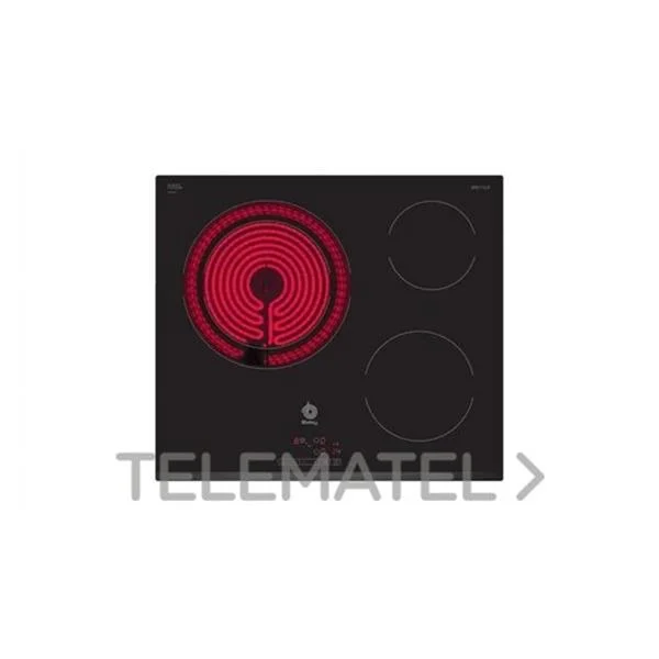 BALAY - ENCIMERA VITROCERAMICA ENCASTABLE 60CM 3 NEGRE/BISEL DAVANTER CONTROL TACTIL