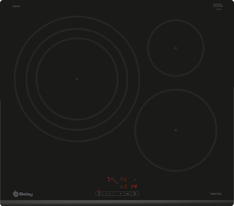 BALAY - ENCIMERA INDUCCIÓ ENCASTRABLE 60CM 3F ZONA 32 NEGRE/BISEL DAVANTER CONTROL TÀCTIL