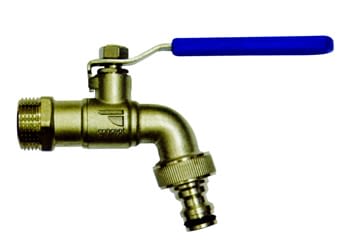 TMM - M-400 GRIFO CURVO 3/4"-3/4" ENLACE RÁPIDO AZUL