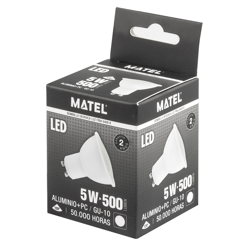 MATEL - BOMBILLA LED DICRÓICA 120° REGULABLE GU10 8W CÁLIDO view 2