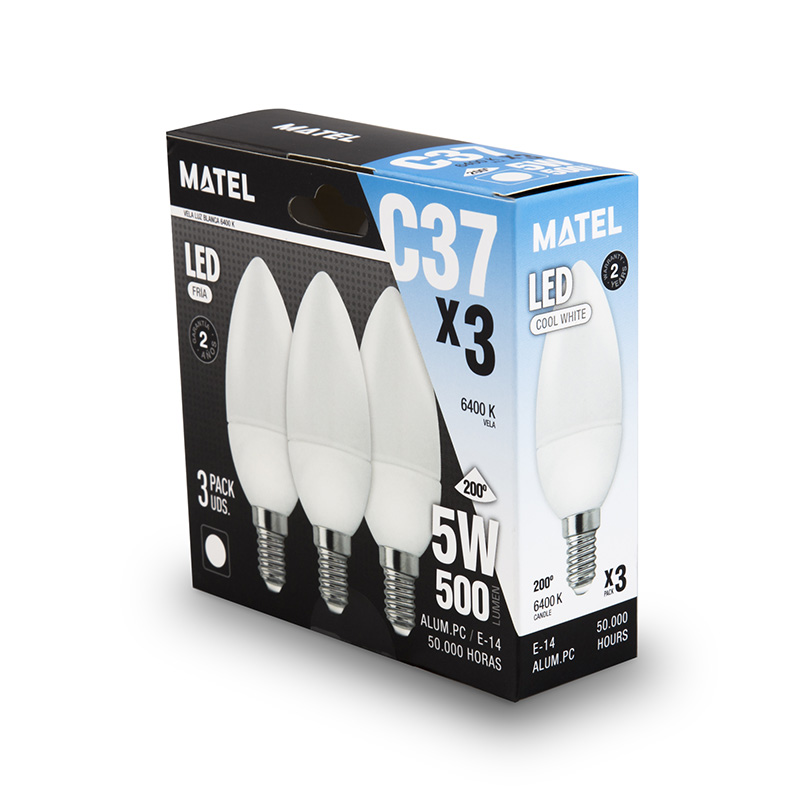 MATEL - BOMBETA LED VELA E14 5W NEUTRA