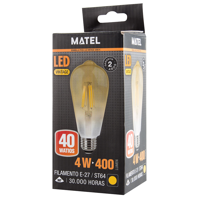 MATEL - BOMBETA LED FILAMENT PERA VINTAGE E27 6W view 2