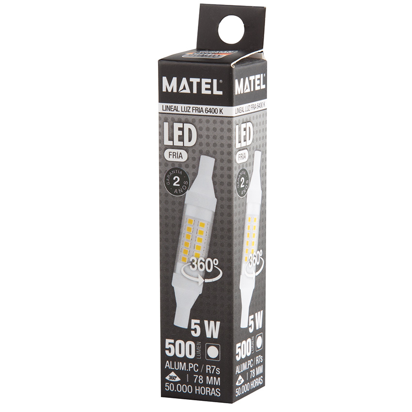 MATEL - BOMBILLA LED LINEAL 360° 15X118MM 8W CÁLIDO view 2