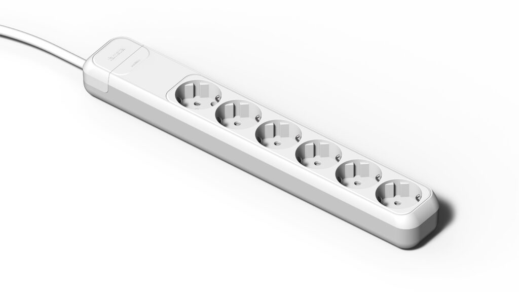 FAMATEL - BASE SCHUKO 6 PRESAS 16A 250V C/CABLE 1,5 BLANCO